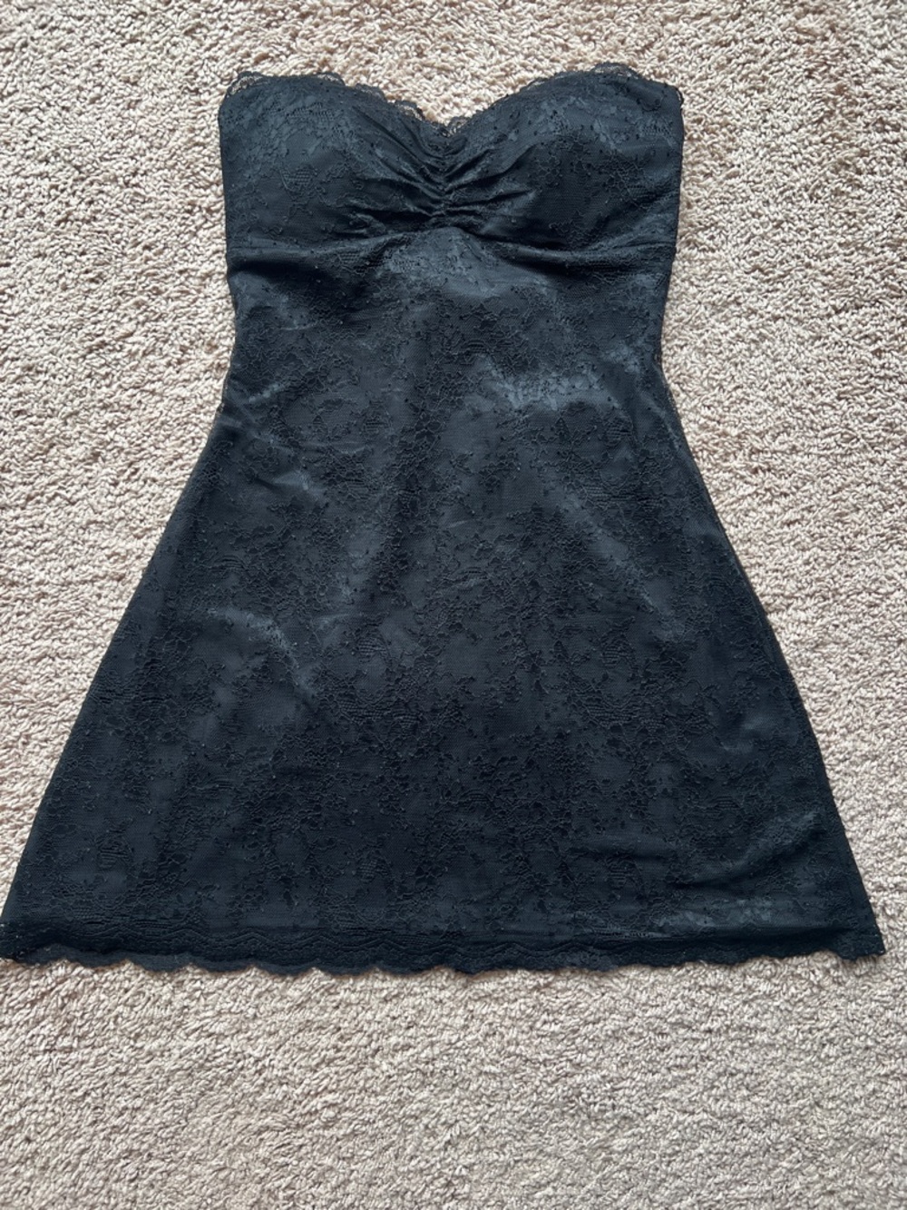 Windsor Strapless Black Lace A-Line Mini Dress
